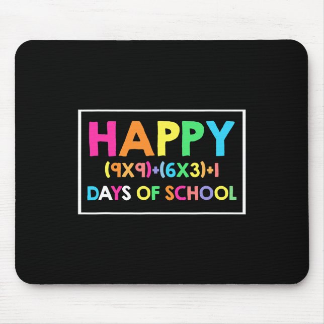 Mousepad Feliz 100 Dias De Escola De Diversão De Matemática (Frente)