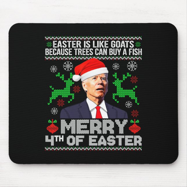 Mousepad Feliz 4º Da Páscoa Engraçado Natal Feio Suéter M (Frente)