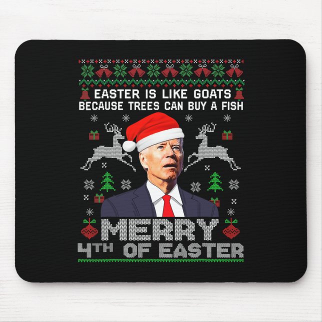 Mousepad Feliz 4º De Homens De Natal Feios De Páscoa (Frente)