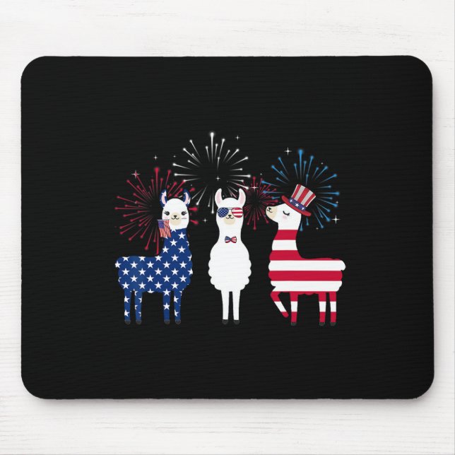 Mousepad Feliz 4 De Julho, Bandeira Americana Red White Lla (Frente)