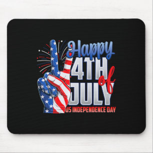 Mousepad Feliz 4 de Julho Dia da Independência Bandeira Pat
