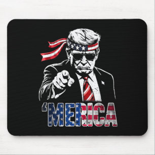 Mousepad Feliz 4 De Julho Merica Trump American Flag Usa