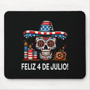 Mousepad Feliz 4 De Julho Mexicana Latina Orgulhosa Bandeir
