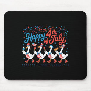 Mousepad Feliz 4 de Julho Patos Dia da Independência Americ