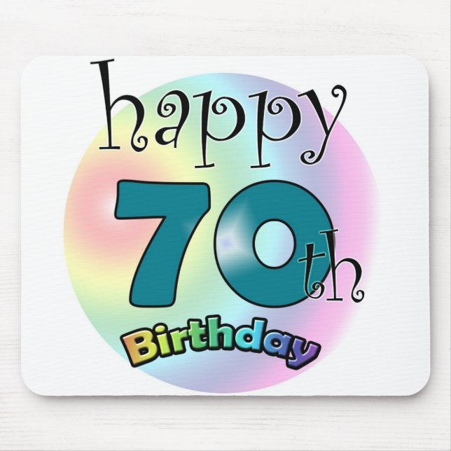 Mousepad Feliz 70 de aniversário (Frente)