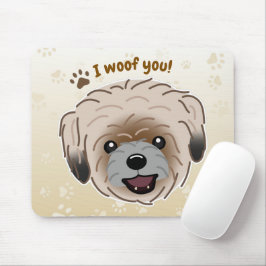 Mousepad Feliz Amante do Cão Shih Tzu Eu Au Au Você Patas