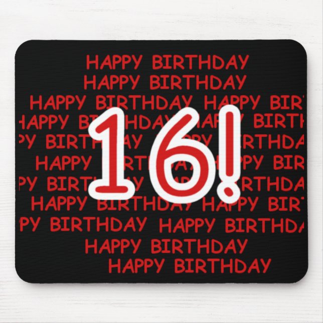Mousepad Feliz aniversario 16 (Frente)
