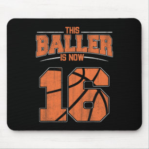 Mousepad Feliz Aniversário 16 Anos Meninos De Basquete Deze