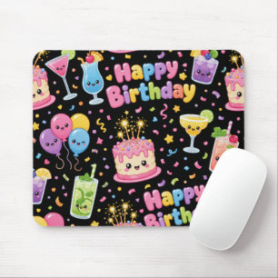 Mousepad Feliz Aniversário Cartoon Diversão