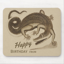 Mousepad Feliz aniversário Crocodilo alegre selvagem CC0896