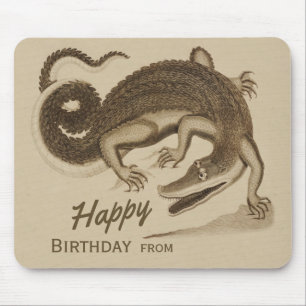 Mousepad Feliz aniversário Crocodilo alegre selvagem CC0896