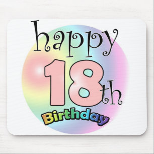 Mousepad Feliz aniversário de 18 anos (roze)