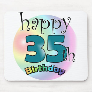Mousepad Feliz aniversário de 35 anos (blauw)