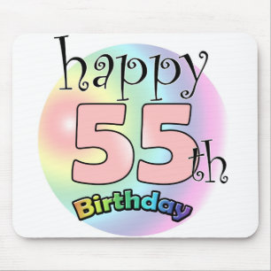Mousepad Feliz aniversário de 55 anos (roze)
