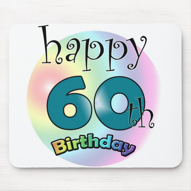 Mousepad Feliz aniversário de 60 anos (Frente)