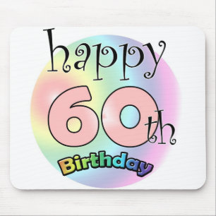 Mousepad Feliz aniversário de 60 anos (roze)