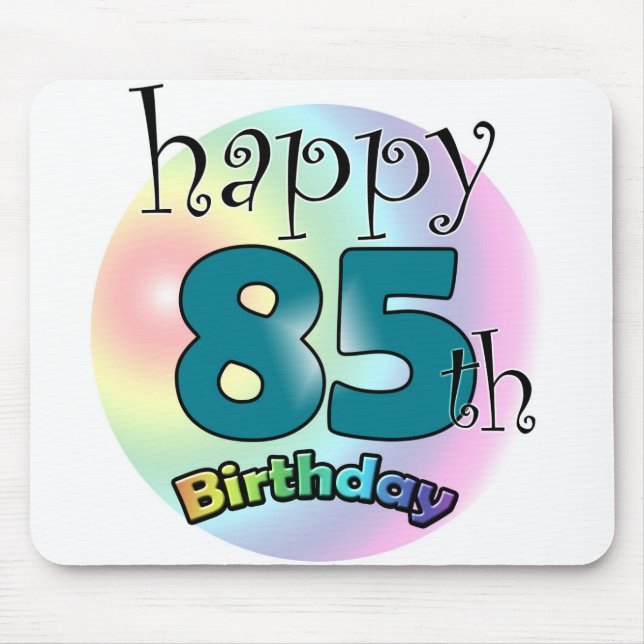 Mousepad Feliz aniversário de 85 anos (blauw) (Frente)