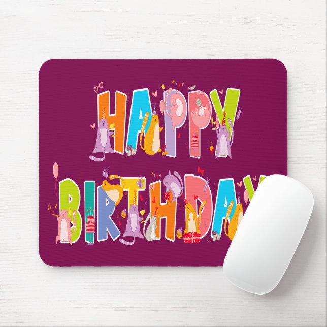 Mousepad Feliz aniversário Engraçado Celebração do Dia do P (Com mouse)