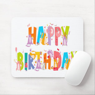 Mousepad Feliz aniversário Engraçado Celebração do Dia do P