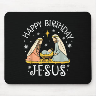 Mousepad Feliz Aniversário Jesus Suéter Feio de Natal Crist