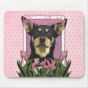 Mousepad Feliz aniversario - tulipas cor-de-rosa - Kelpie