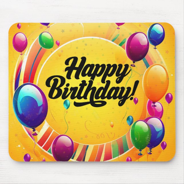 Mousepad Feliz Aniversário Vibrante (Frente)