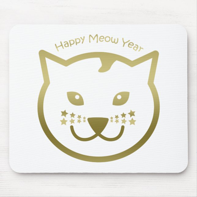 Mousepad Feliz Ano da Meia - Cor de fundo personalizada (Frente)