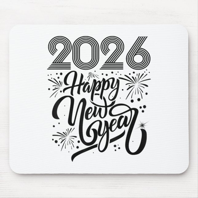 Mousepad Feliz ano novo 2026 Fireworks (Frente)