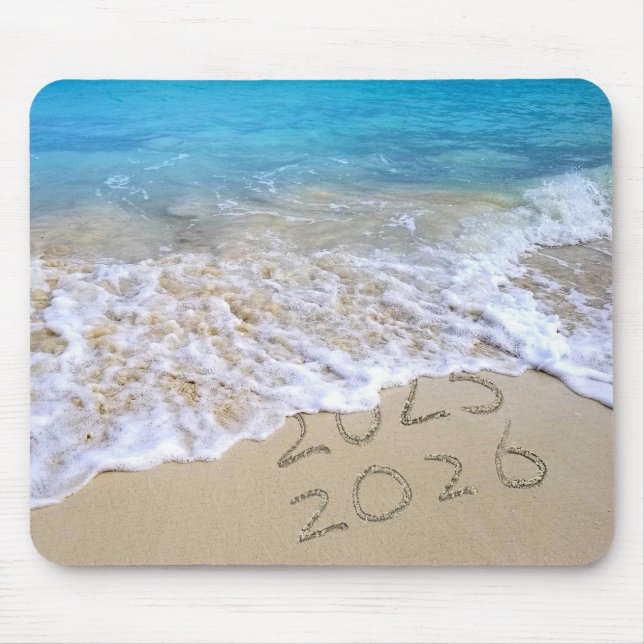Mousepad Feliz Ano Novo 2026 Ocean Beach  (Frente)