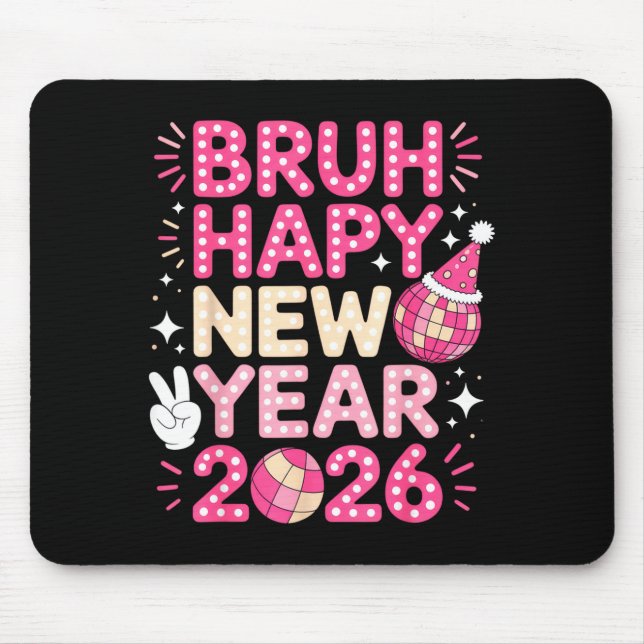 Mousepad Feliz Ano Novo 2026 Vibrações de Festa Para Quem A (Frente)