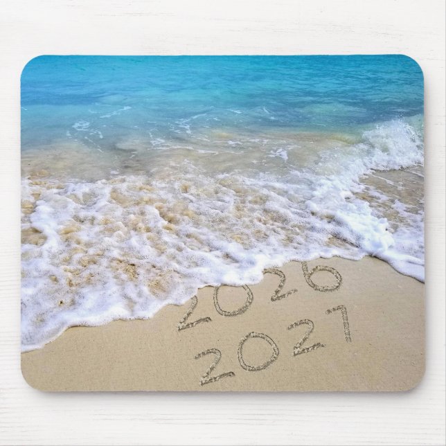 Mousepad Feliz Ano Novo 2027 Ocean Beach  (Frente)