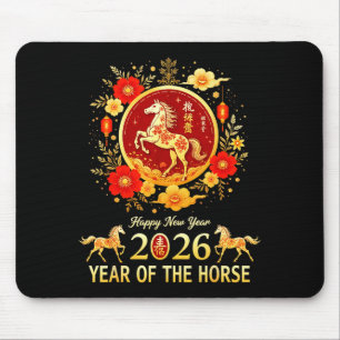 Mousepad Feliz Ano Novo Chinês 2026 Ano Lunar do Cavalo