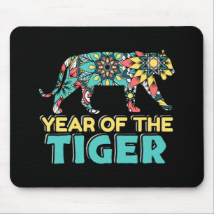 Mousepad Feliz Ano Novo Chinês Tigre Mandala
