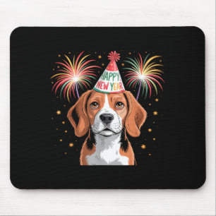 Mousepad Feliz Ano Novo Engraçado 2026 Beagle Ano Novo