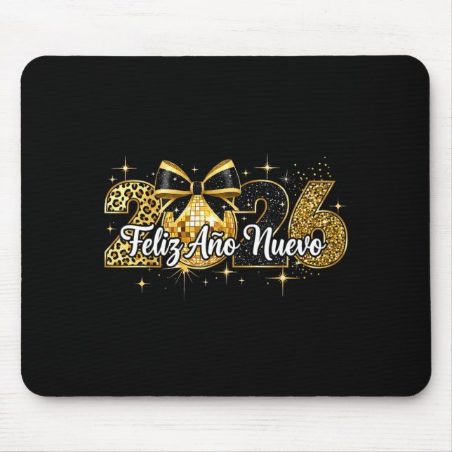 Mousepad Feliz Año Nuevo 2026 Disco Ball Happy New Year  (Frente)