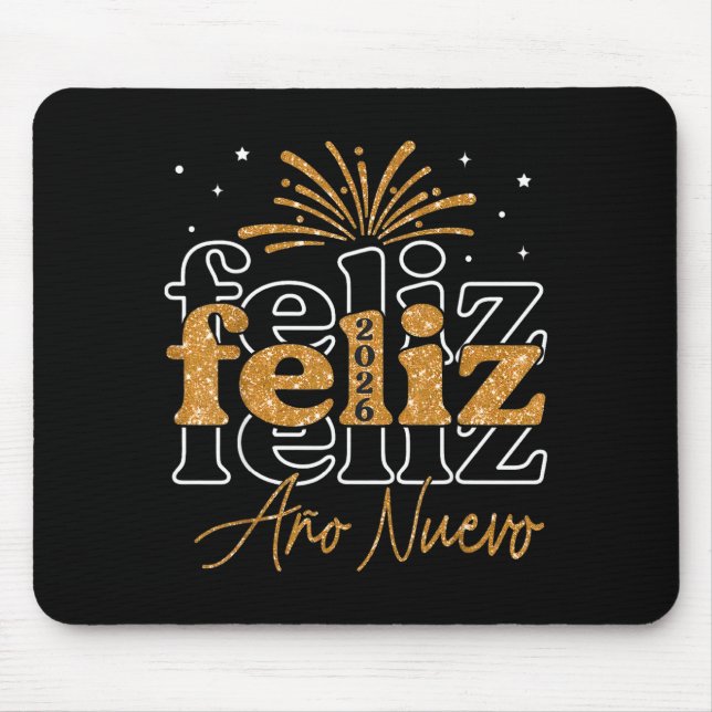 Mousepad Feliz Año Nuevo 2026 Spanish New Years Eve Party  (Frente)