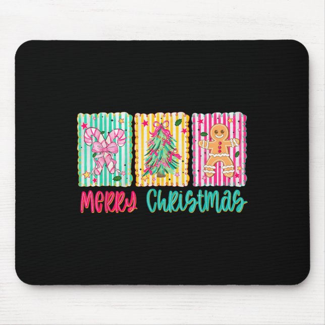 Mousepad Feliz Arco de Árvore de Natal Gingercake Candy Can (Frente)