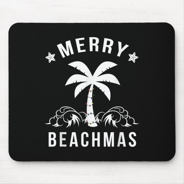 Mousepad Feliz Beachmas Palm Tree Natal (Frente)