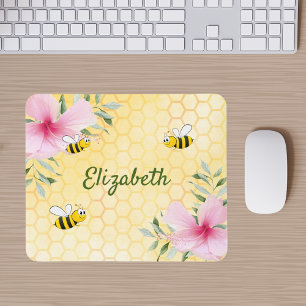 Mousepad Feliz bumbum abelhas amarelas melada pente de ver