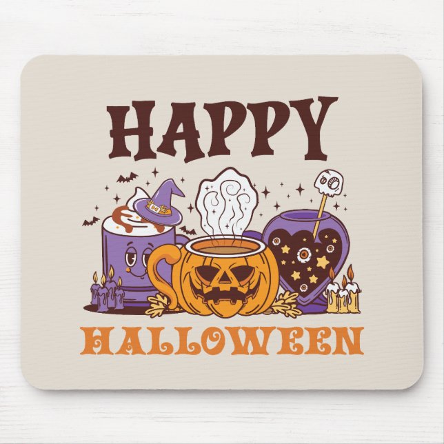 Mousepad Feliz Café Halloween Breve (Frente)