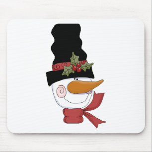 Mousepad Feliz Camiseta e presentes de boneco de neve