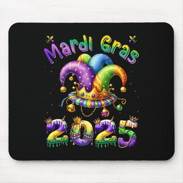 Mousepad Feliz Carnaval Mardi Gras Mardi Gras 2025 Jester O (Frente)