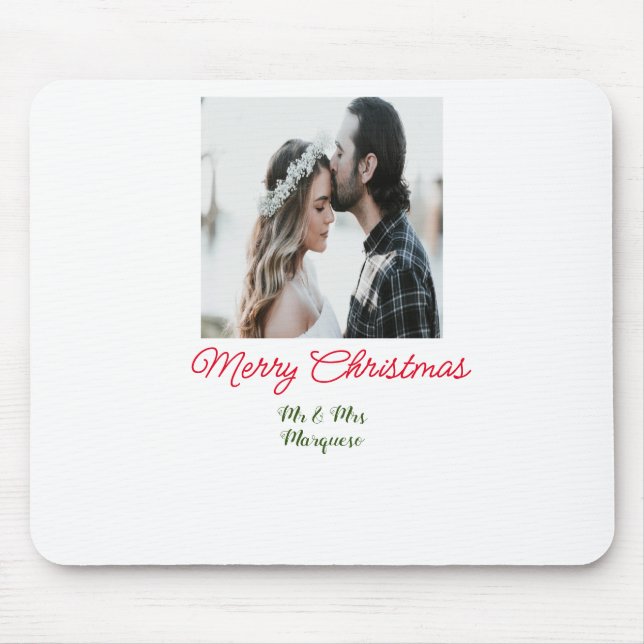 Mousepad Feliz casal de Natal - adicione nome feliz holida (Frente)