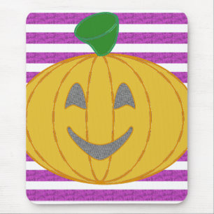 Mousepad Feliz Chic Moderno Laranja Abóbora Roxo Geométrico