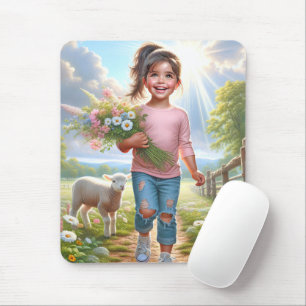 Mousepad Feliz Criança Com Lâmpada