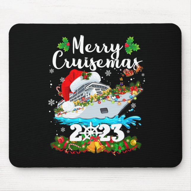 Mousepad Feliz Cruisemas Família Cruise Natal 2023 Diversão (Frente)