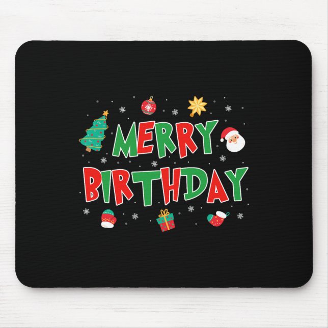 Mousepad Feliz de aniversário Feliz Natal Feliz Natal Natal (Frente)