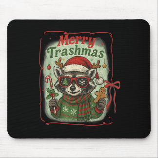 Mousepad Feliz de Coquette Trashmas Raccoon Cu Natal