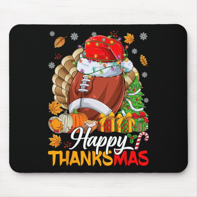 Mousepad Feliz De Graças De Futebol De Santa Hat Ch (Frente)
