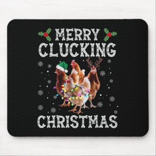 Mousepad Feliz Dependendo Natal Frango Engraçado Santa Hat
